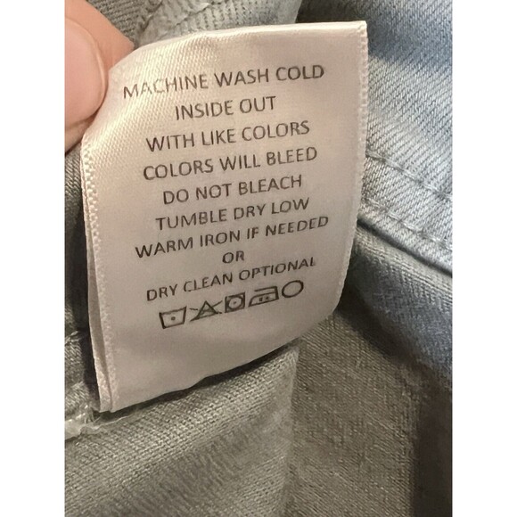 Mica Denim Buckle Super High Rise Cropped Wide Leg Stretch Pant 26 Mint Green - Picture 14 of 15